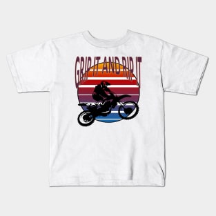 Grip It And Rip It Dirt Bike Retro Biker MX Kids T-Shirt